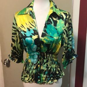 Green and blue shirt